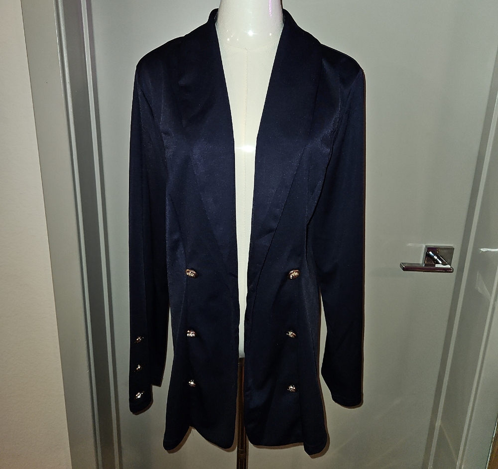 SHEIN Navy Blazer with Gold Buttons